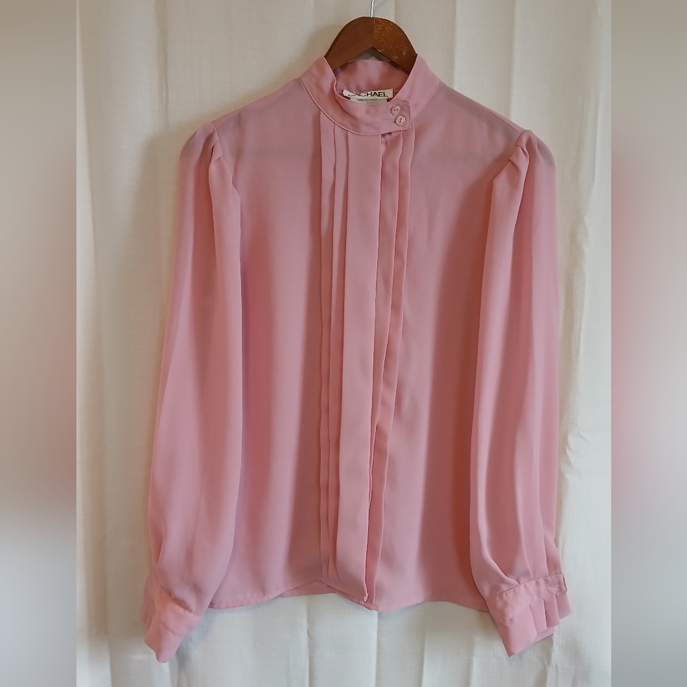 Chic Vintage Pink Blouse